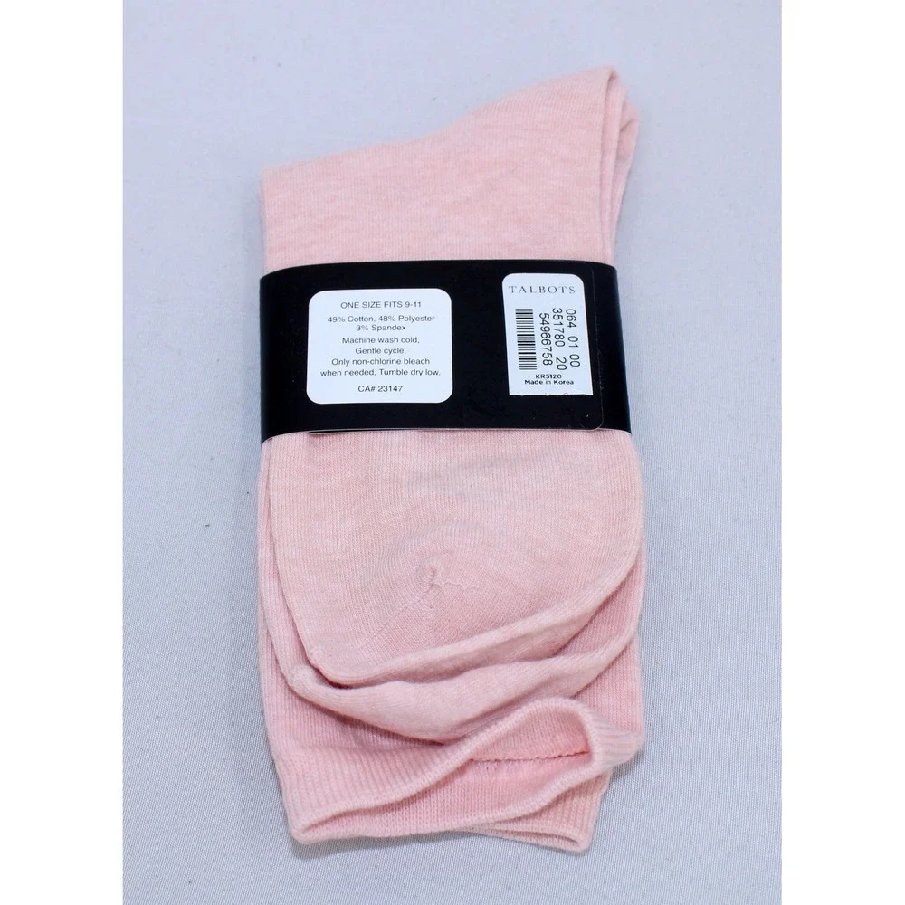 Talbots Pink Trouser Socks Sheep Motif One Size KR5120 New